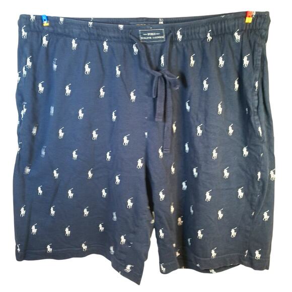 Polo Ralph Lauren Blue Label Men's LRG Sleepwear Shorts Navy Pony Pajama Lounge - Picture 1 of 8